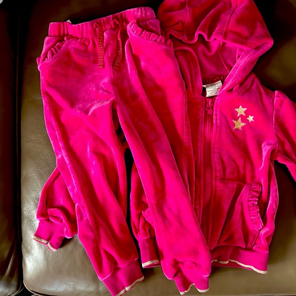 C&C California Kids Pink and Gold Velour Tracksuit - 2T - Picture 2 of 7